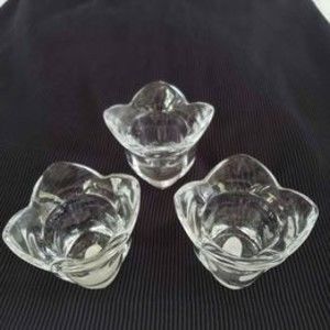 3 Vintage Led Crystal Tulip Votive Tealight Candle Holders